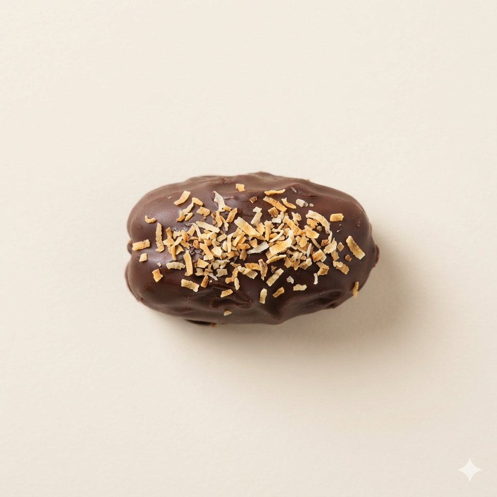 The Coconut Crush — chocolate-covered Medjool date